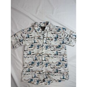 Ariat  Short Sleeve Button Down Shirt Boys Sz XL (18) Western Cowboy